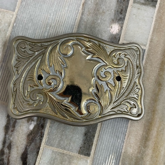 Vintage Unbranded Ornate Leaves Metal Belt Buckle - Picture 8 of 10